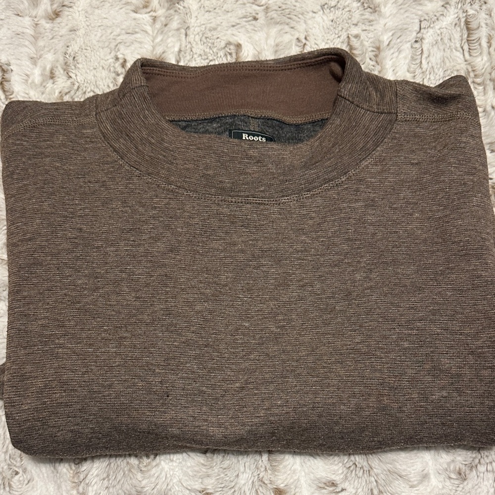Roots Men's Earthy Brown Crewneck Sweater